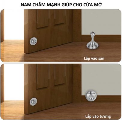 2 kiểu lắp chặn cửa siêu hít